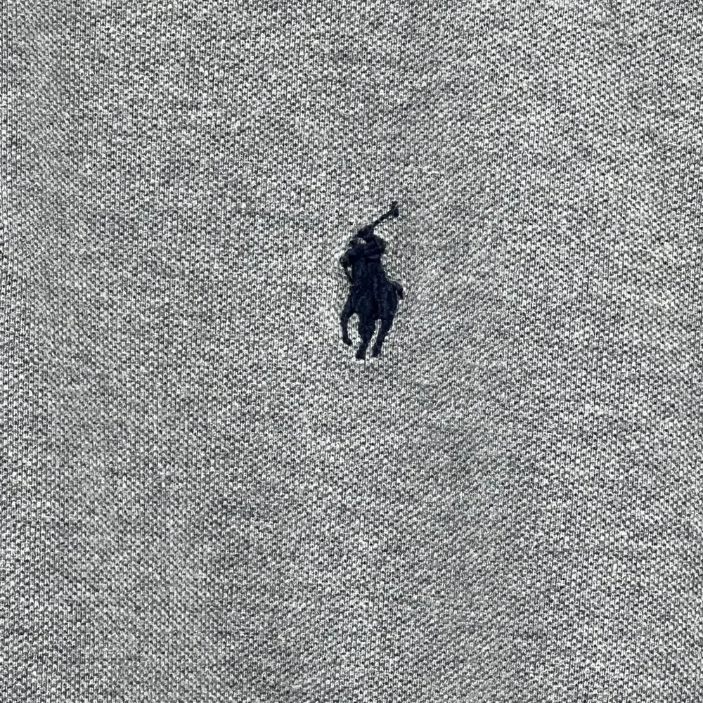 Polo Ralph Lauren Mens Large Classic Fit Grey Pullover Golf‎ Sports Black Pony